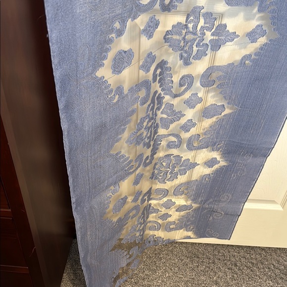 Chic Sheer Blue Patterned Scarf - Picture 3 of 5
